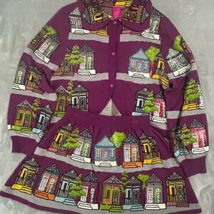 Purple Nola porcges sweater & Skirt Set